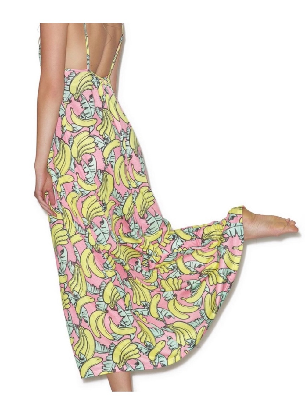 Wildfox Swim | Margarette Maxi Cover Up Dress Colorful Banana Print Summer Small